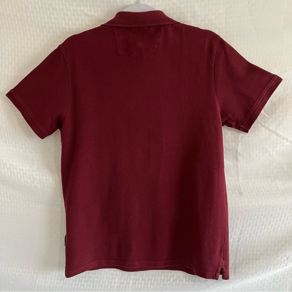 Peter Werth London Polo Collared Pullover Short Sleeve Shirt Maroon Large - Picture 2 of 11